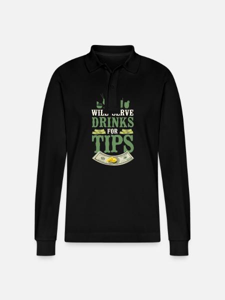 Bartender Mixologist Will Serve - Stanley/Stella Unisex Bio-Langarm-Poloshirt Prepster - Schwarz