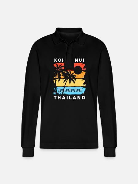 Thai - Stanley/Stella Organic Unisex Long-Sleeved Polo Shirt Prepster - black