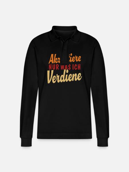 ONLY ACCEPT WHAT I DESERVE - Stanley/Stella Organic Unisex Long-Sleeved Polo Shirt Prepster - black