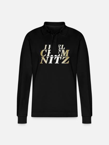 I FEEL CHEMNITZ - Stanley/Stella Organic Unisex Long-Sleeved Polo Shirt Prepster - black