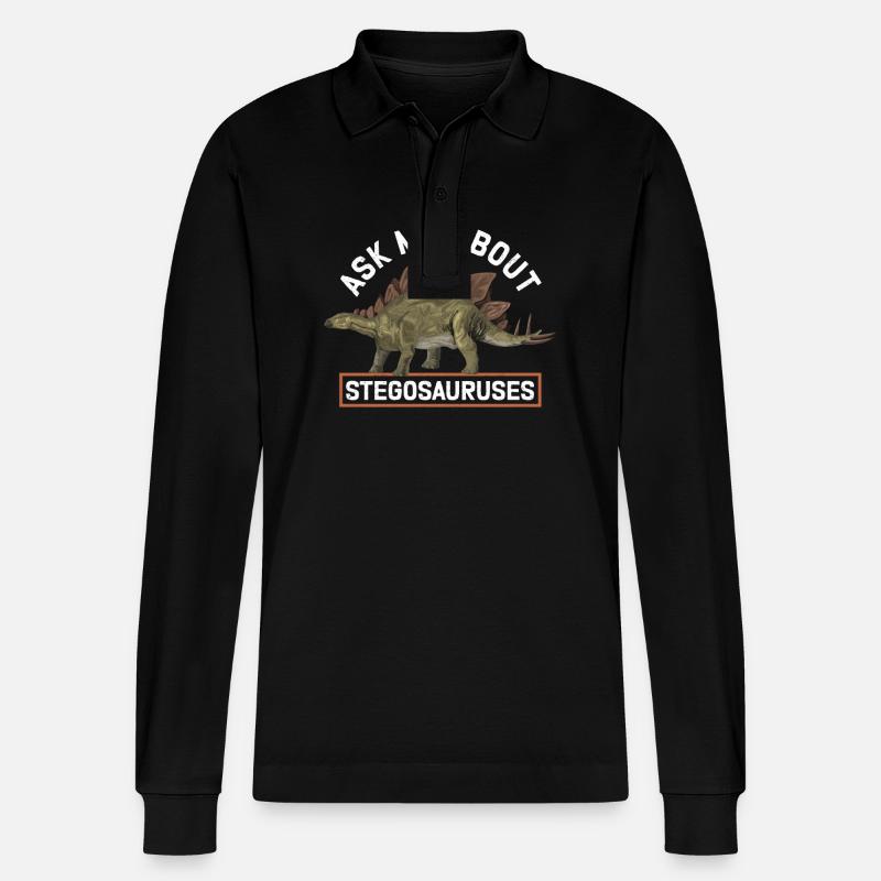 Stegosaurus Dinosaurier Geschenke - Stanley/Stella Unisex Bio-Langarm-Poloshirt Prepster - Schwarz