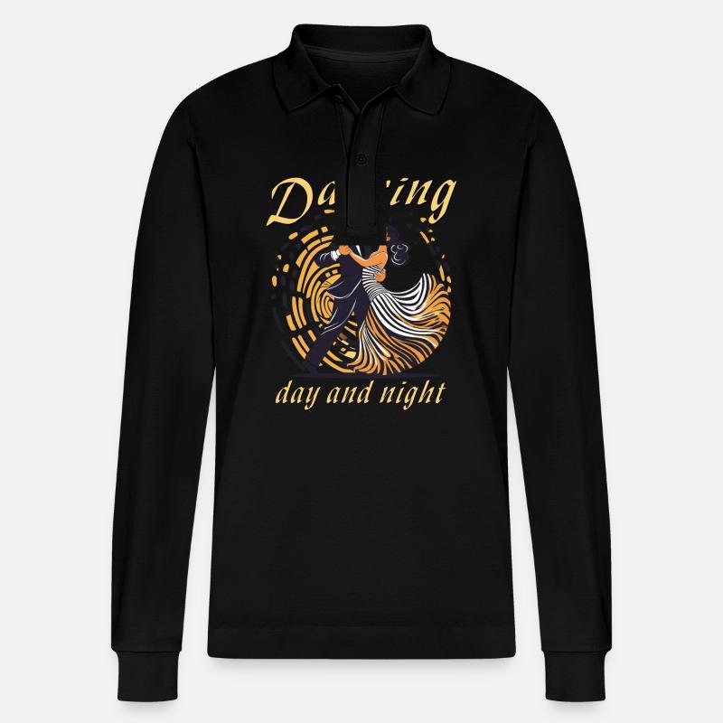 Dancing day and night - Stanley/Stella Unisex Bio-Langarm-Poloshirt Prepster - Schwarz