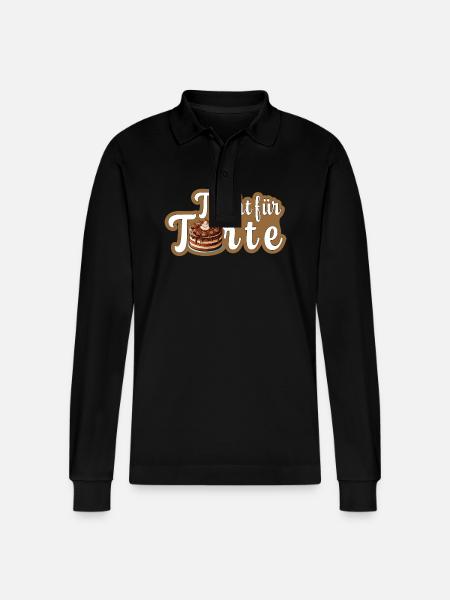 T is for cake - Stanley/Stella Organic Unisex Long-Sleeved Polo Shirt Prepster - black