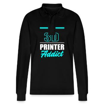 3D Printing Printing Prototype - Stanley/Stella Organic Unisex Long-Sleeved Polo Shirt Prepster - black - Front - Anna (173cm) & Nico (186cm)