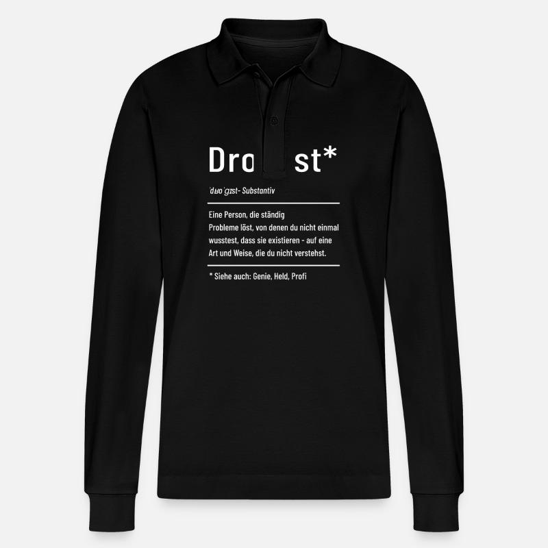 Drogist - Definition - Lexikon - Stanley/Stella Unisex Bio-Langarm-Poloshirt Prepster - Schwarz