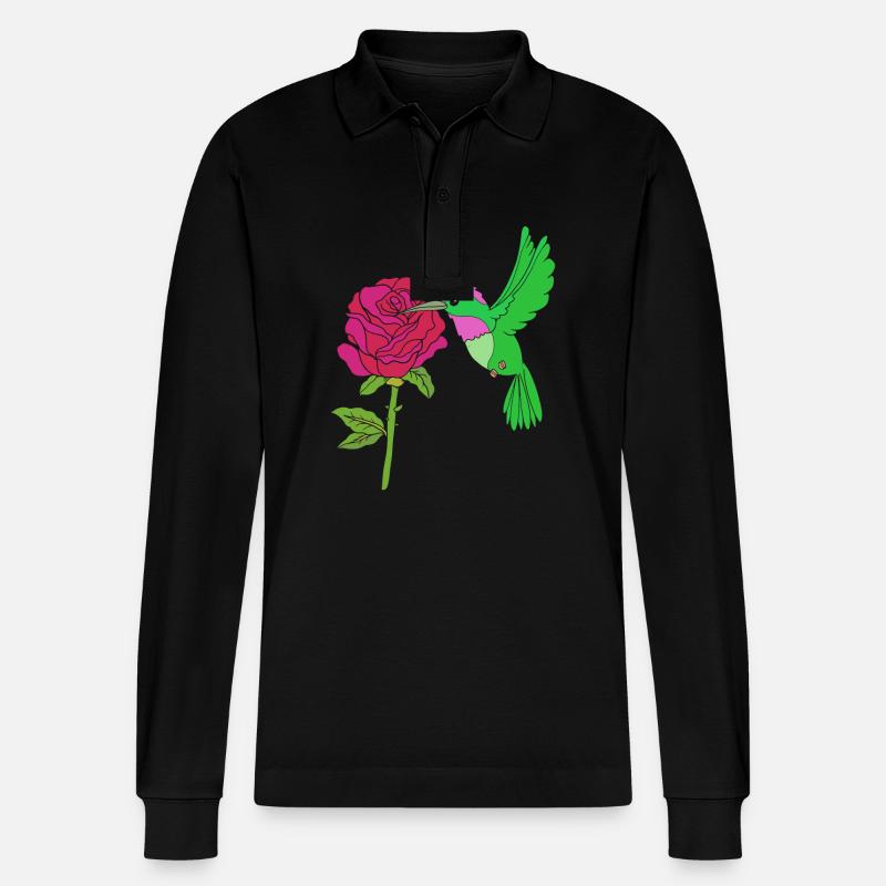 Kolibri - Stanley/Stella Unisex Bio-Langarm-Poloshirt Prepster - Schwarz