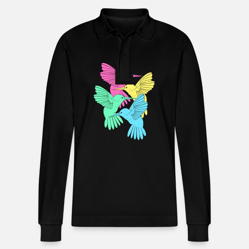 Kolibri - Stanley/Stella Unisex Bio-Langarm-Poloshirt Prepster - Schwarz
