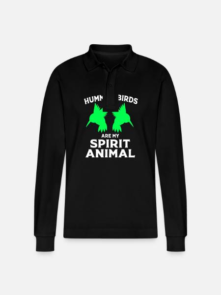 Hummingbird - Stanley/Stella Organic Unisex Long-Sleeved Polo Shirt Prepster - black