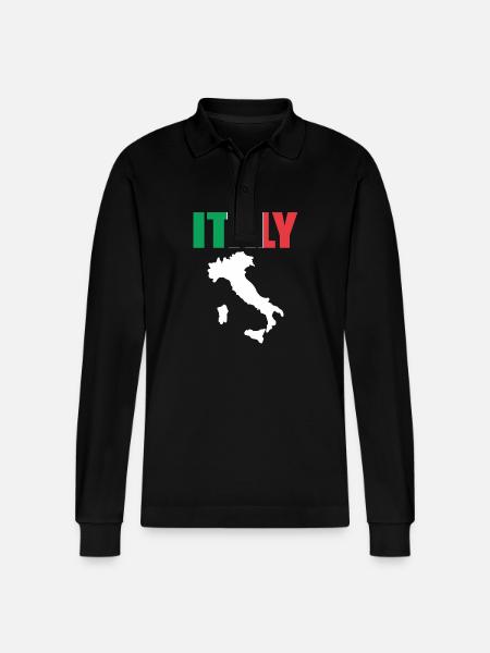 Italy - Stanley/Stella Organic Unisex Long-Sleeved Polo Shirt Prepster - black