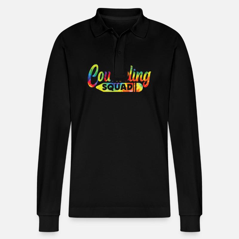Conseillère scolaire Tie Dye - Polo à manches longues bio PREPSTER Stanley/Stella Unisexe - noir