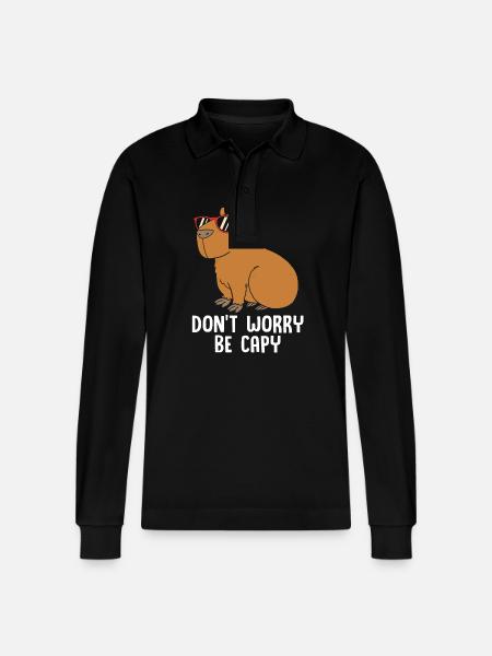 Capybara - Stanley/Stella Unisex Bio-Langarm-Poloshirt Prepster - Schwarz