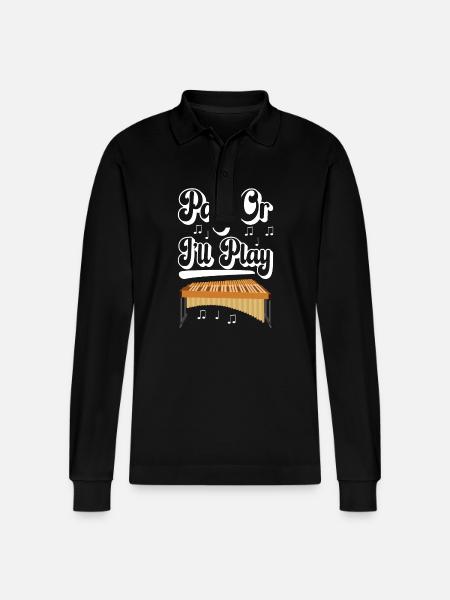 Vibraphon, vibraphonist - Stanley/Stella Organic Unisex Long-Sleeved Polo Shirt Prepster - black