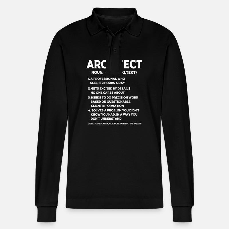 Architekt Architektur - Stanley/Stella Unisex Bio-Langarm-Poloshirt Prepster - Schwarz