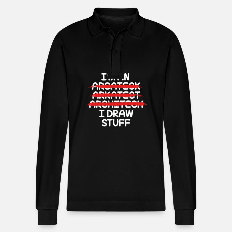 Architekt - Stanley/Stella Unisex Bio-Langarm-Poloshirt Prepster - Schwarz