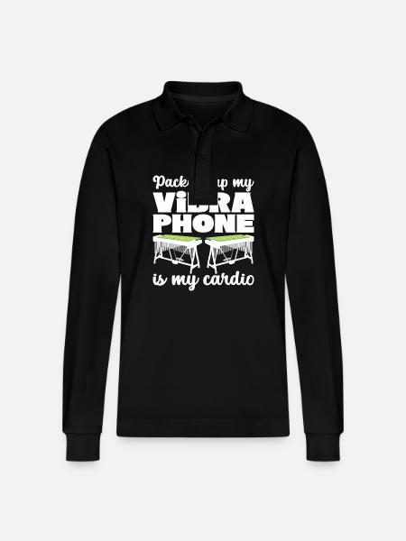 Vibraphon, vibraphonist - Stanley/Stella Organic Unisex Long-Sleeved Polo Shirt Prepster - black