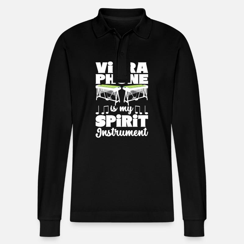 Vibraphon, vibraphonist - Stanley/Stella Organic Unisex Long-Sleeved Polo Shirt Prepster - black