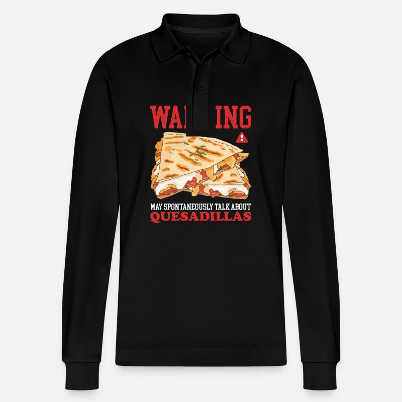 Quesadilla Tortilla Quesadillas Geschenk - Stanley/Stella Unisex Bio-Langarm-Poloshirt Prepster - Schwarz