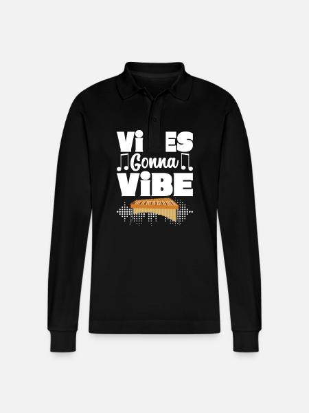Vibraphon, vibraphonist - Stanley/Stella Organic Unisex Long-Sleeved Polo Shirt Prepster - black