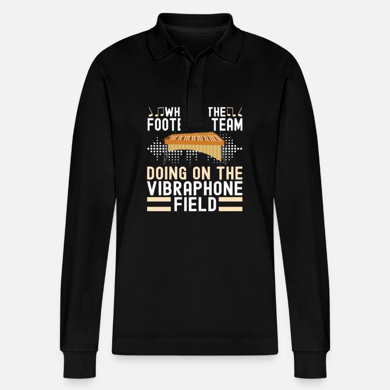 Vibraphon, vibraphonist - Stanley/Stella Organic Unisex Long-Sleeved Polo Shirt Prepster - black