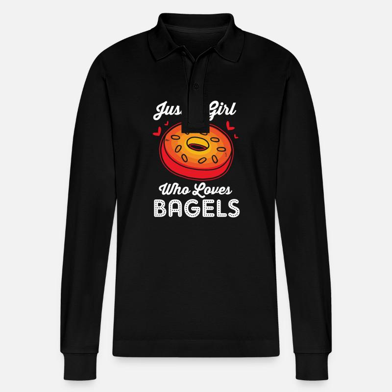 Bagel - Stanley/Stella Unisex Bio-Langarm-Poloshirt Prepster - Schwarz