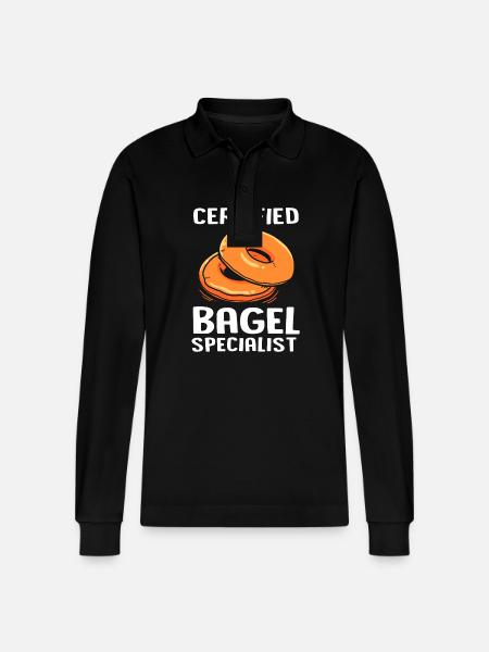 Bagel - Stanley/Stella Organic Unisex Long-Sleeved Polo Shirt Prepster - black