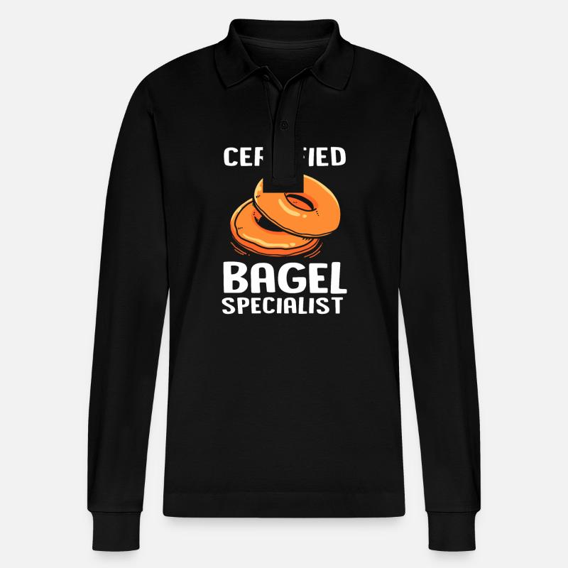 Bagel - Stanley/Stella Unisex Bio-Langarm-Poloshirt Prepster - Schwarz