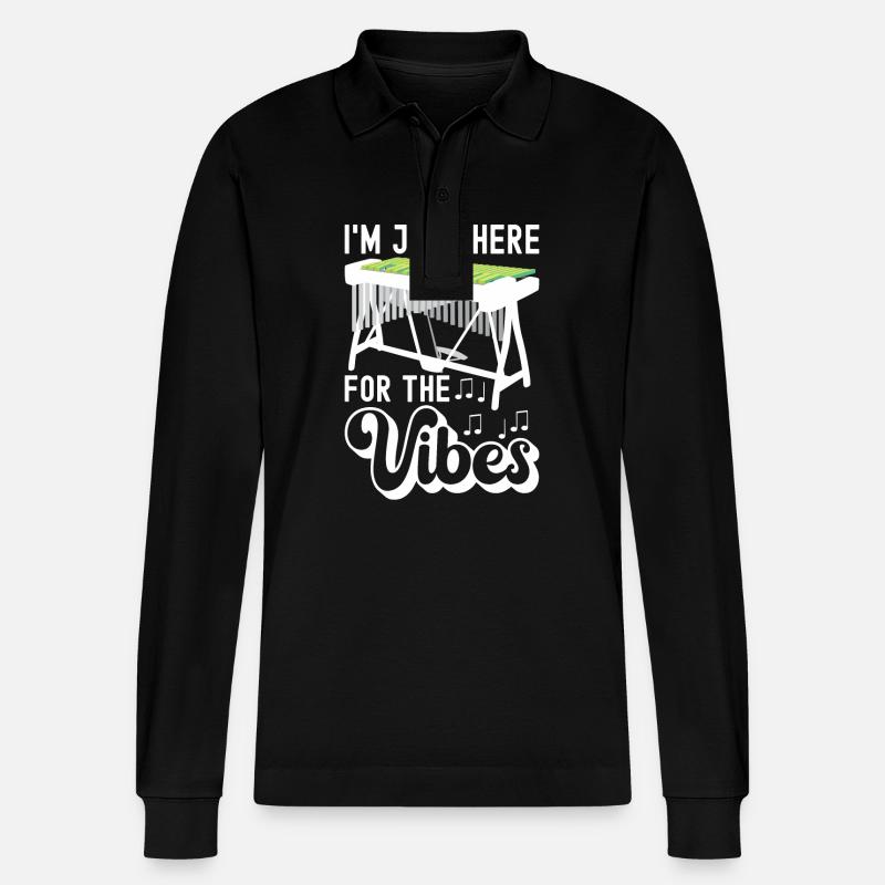 Vibraphon, vibraphonist - Stanley/Stella Organic Unisex Long-Sleeved Polo Shirt Prepster - black