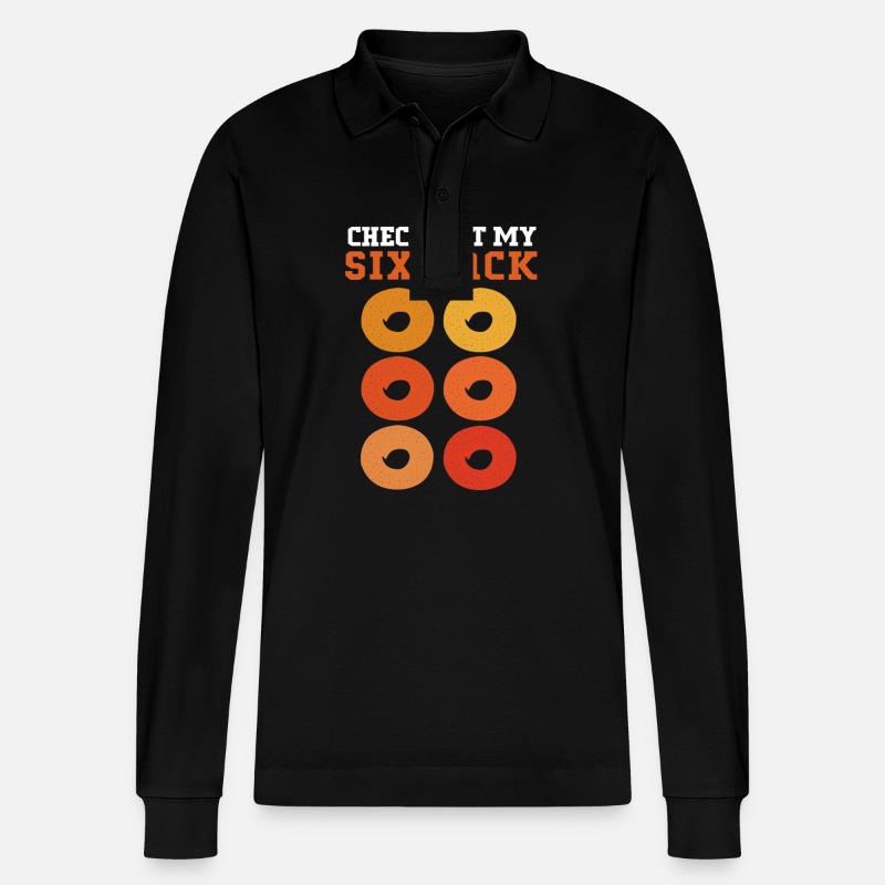 Bagel - Stanley/Stella Unisex Bio-Langarm-Poloshirt Prepster - Schwarz