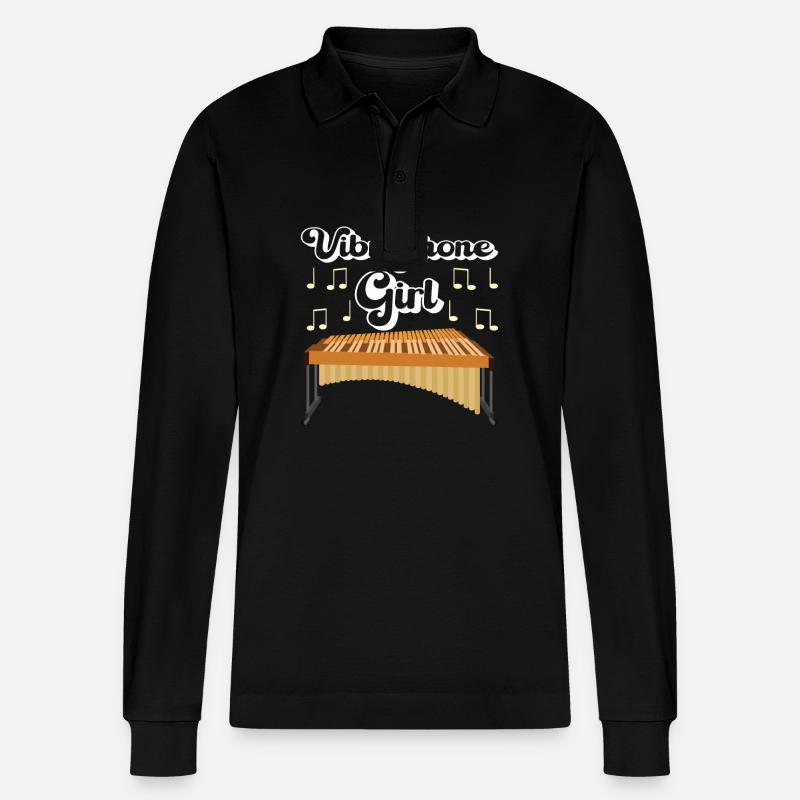 Vibraphon, vibraphonist - Stanley/Stella Organic Unisex Long-Sleeved Polo Shirt Prepster - black