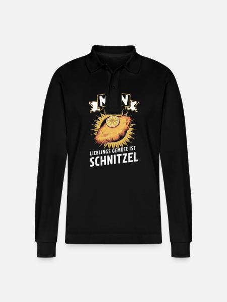 Wiener Schnitzel Plätzli Austria Food - Stanley/Stella Organic Unisex Long-Sleeved Polo Shirt Prepster - black