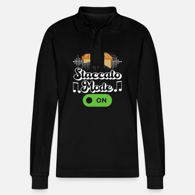 Vibraphon, vibraphonist - Stanley/Stella Organic Unisex Long-Sleeved Polo Shirt Prepster - black