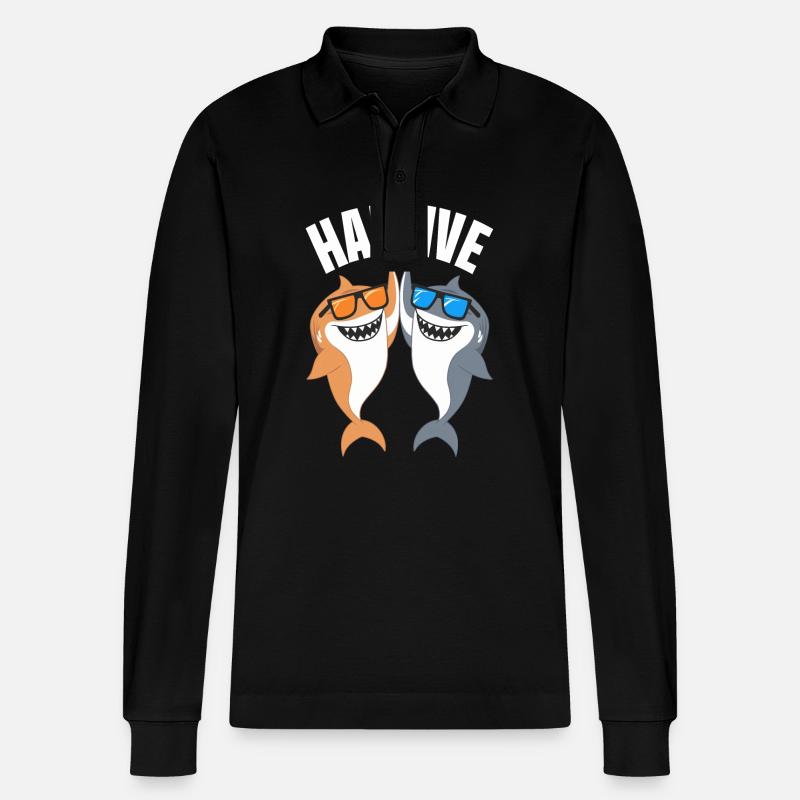 Requin Requin Requins Requin - Polo à manches longues bio PREPSTER Stanley/Stella Unisexe - noir
