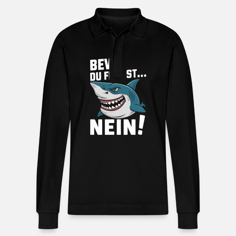 Requin Requin Requins Requin - Polo à manches longues bio PREPSTER Stanley/Stella Unisexe - noir