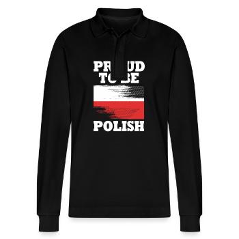 Poland Polish - Stanley/Stella Organic Unisex Long-Sleeved Polo Shirt Prepster - black - Front - Anna (173cm) & Nico (186cm)