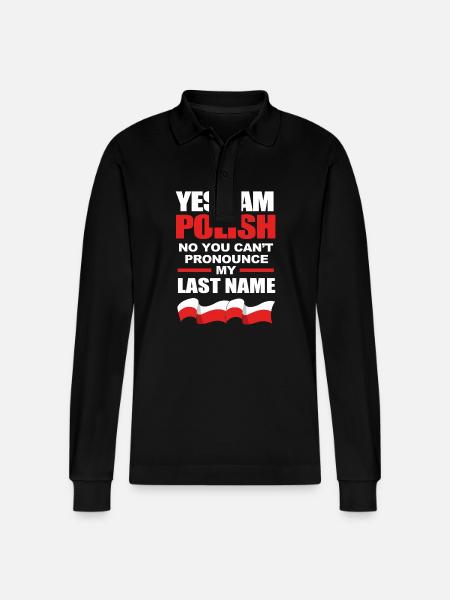Polen Polnisch - Stanley/Stella Unisex Bio-Langarm-Poloshirt Prepster - Schwarz