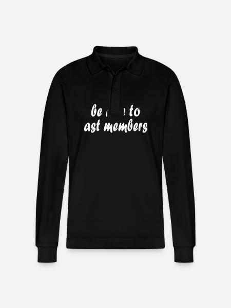 Be Nice To Cast Members - Stanley/Stella Organic Unisex Long-Sleeved Polo Shirt Prepster - black