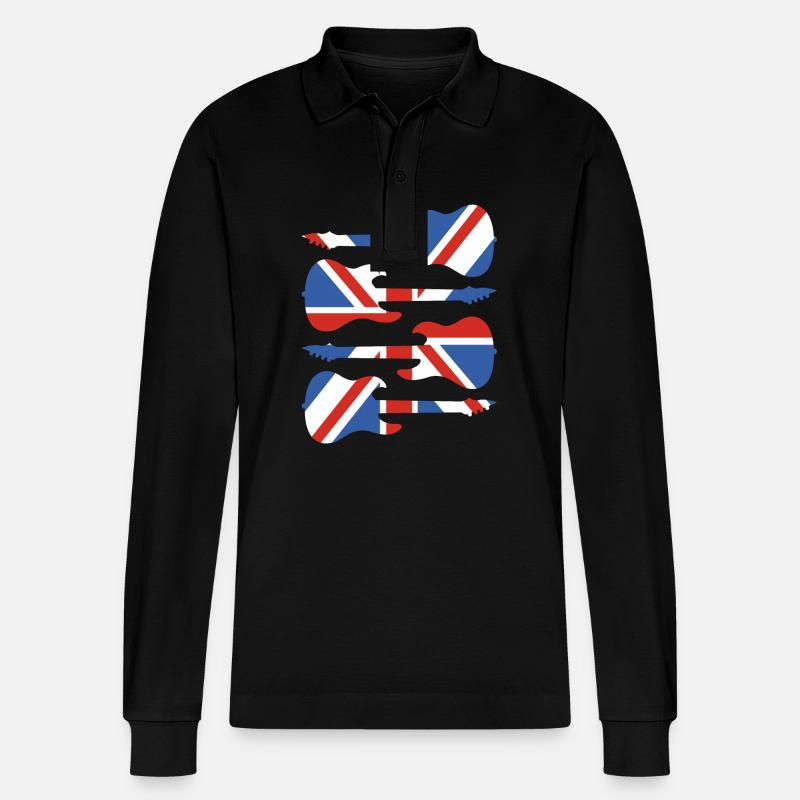 England - Stanley/Stella Unisex Bio-Langarm-Poloshirt Prepster - Schwarz