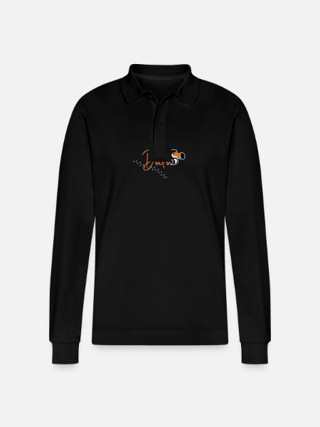 Dodo from Mauritius - Stanley/Stella Organic Unisex Long-Sleeved Polo Shirt Prepster - black