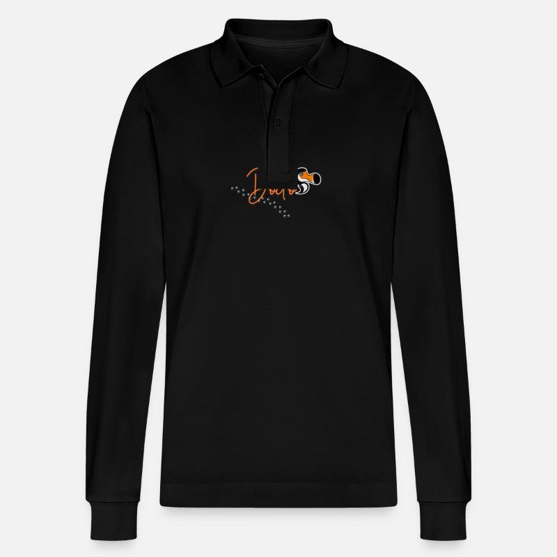 Dodo aus Mauritius - Stanley/Stella Unisex Bio-Langarm-Poloshirt Prepster - Schwarz