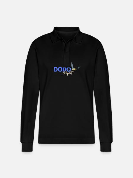 Dodo Night - Stanley/Stella Organic Unisex Long-Sleeved Polo Shirt Prepster - black