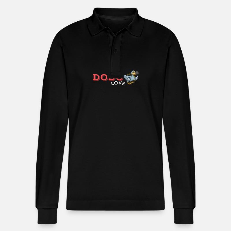 Dodo Love Tier - Stanley/Stella Unisex Bio-Langarm-Poloshirt Prepster - Schwarz