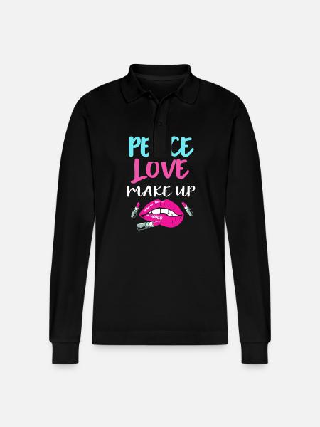 Beautician Make-up - Stanley/Stella Organic Unisex Long-Sleeved Polo Shirt Prepster - black