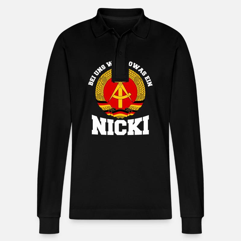 Itä-Saksa Itä-Itä-DDR Etusivu Itäblokki - Stanley/Stella Prepster unisex pitkähihainen luomupikeepaita - musta