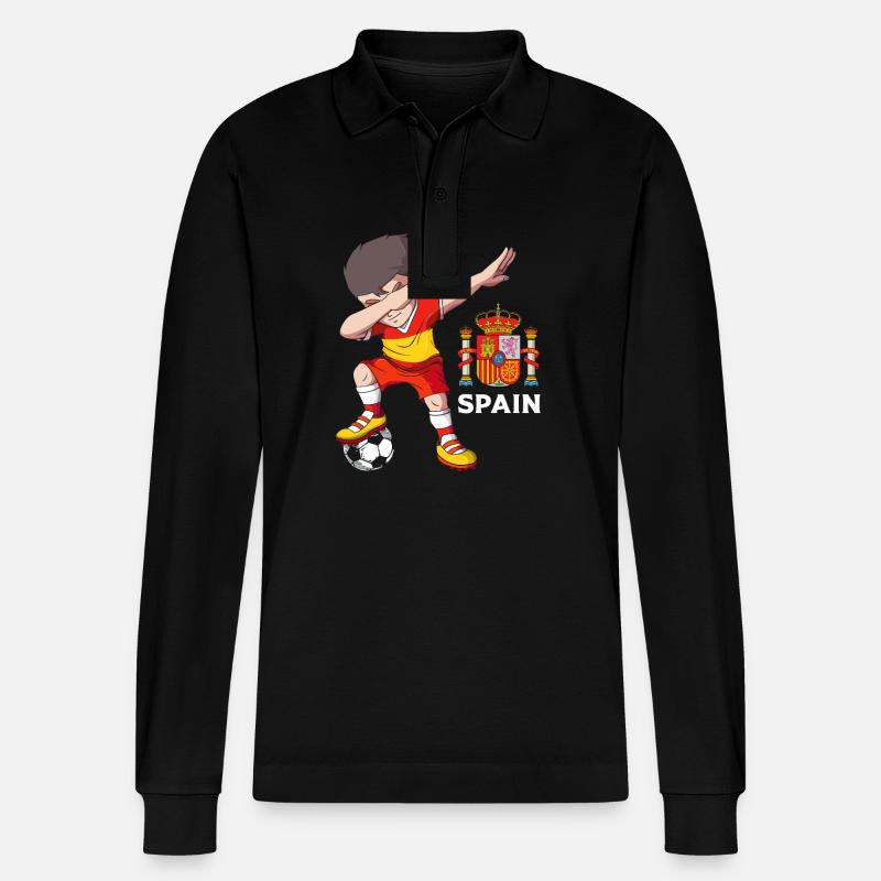 Spanien Spanisch - Stanley/Stella Unisex Bio-Langarm-Poloshirt Prepster - Schwarz