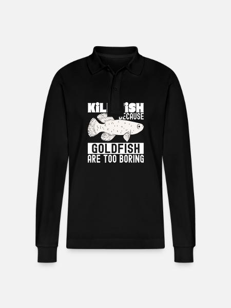 Killifish Quarium Fish - Stanley/Stella Organic Unisex Long-Sleeved Polo Shirt Prepster - black