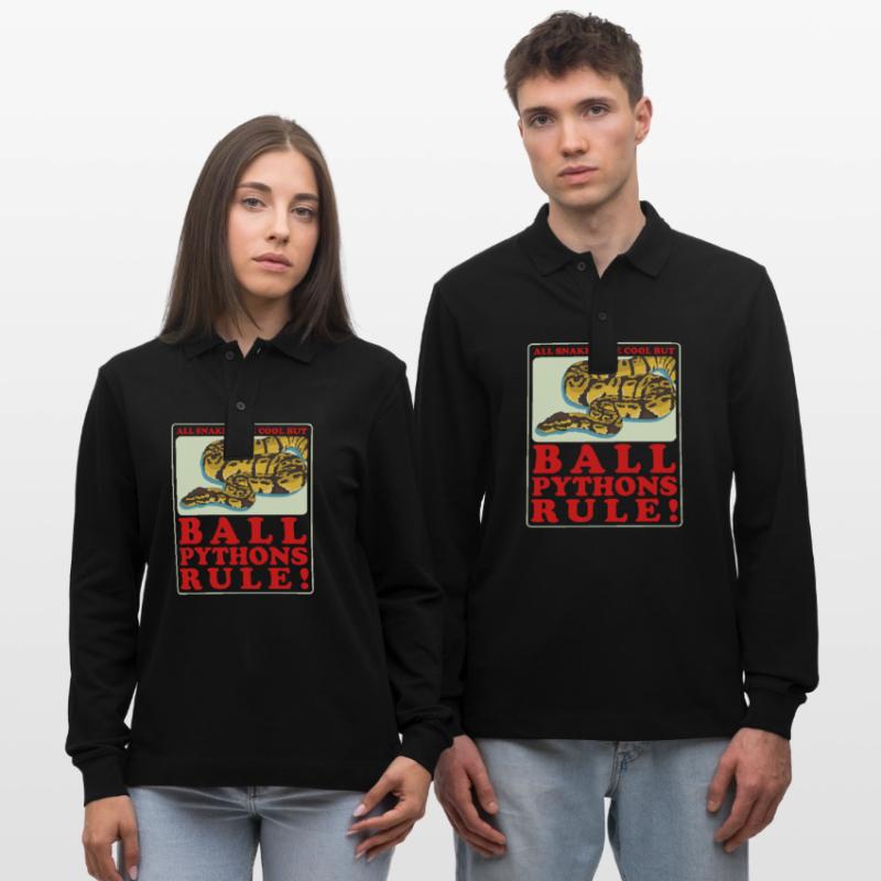 Königspython Python Schlange Geschenk Stanley/Stella Unisex Bio-Langarm-Poloshirt Prepster