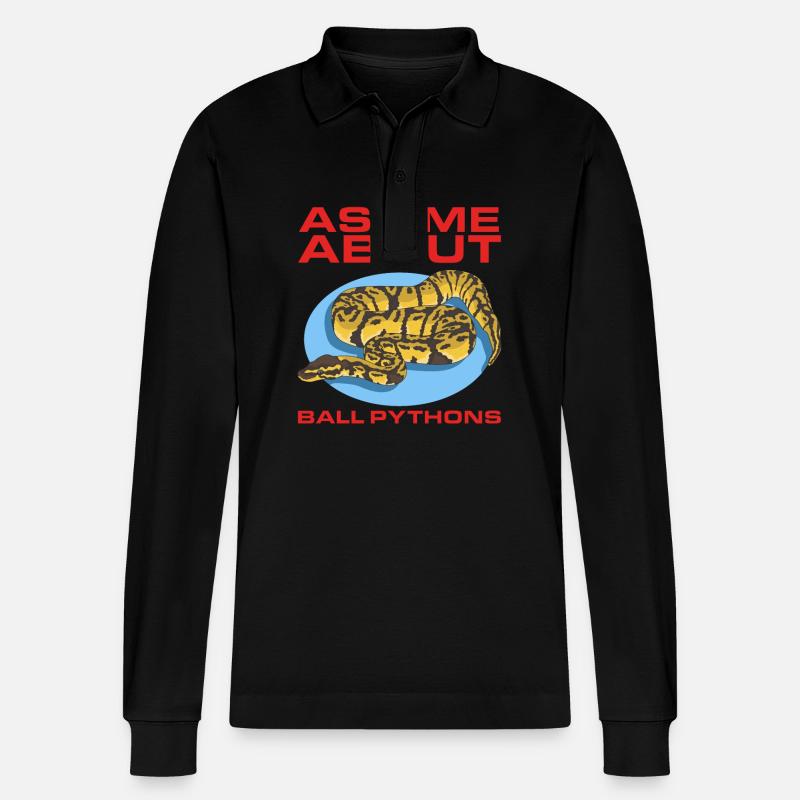 Königspython Python Schlange Geschenke - Stanley/Stella Unisex Bio-Langarm-Poloshirt Prepster - Schwarz