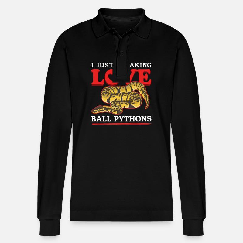 Königspython Schlangen Python Geschenke - Stanley/Stella Unisex Bio-Langarm-Poloshirt Prepster - Schwarz