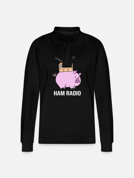 Amateurfunk Radio - Stanley/Stella Unisex Bio-Langarm-Poloshirt Prepster - Schwarz