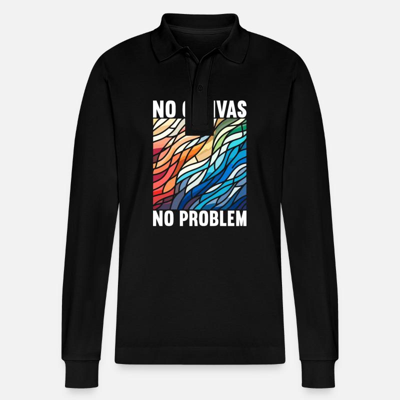 Buntglaskünstler Buntglaskunst - Stanley/Stella Unisex Bio-Langarm-Poloshirt Prepster - Schwarz